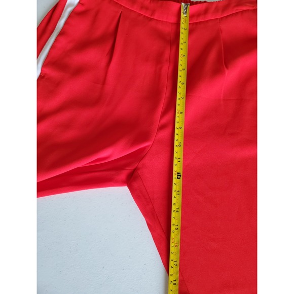 NWT Habitual Red Pants Women's Medium Elastic Waist Side Stripe Track Varsity - Picture 8 of 11